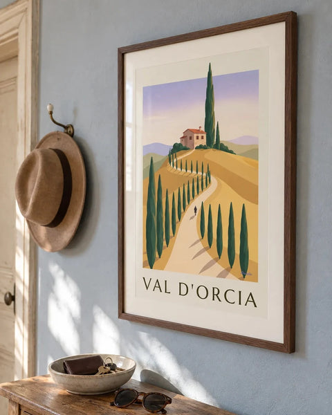 Landscape posters: collection poster framed in a home interior
