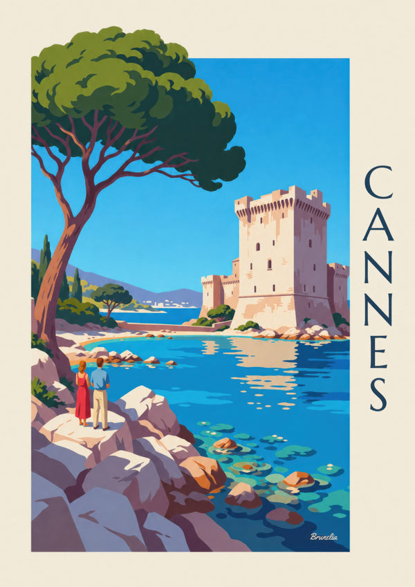 Plakát opevněného kláštera Saint-Honorat