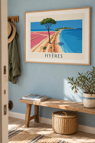 Affiche presqu'île de Giens et salins à Hyères : encadrée au mur