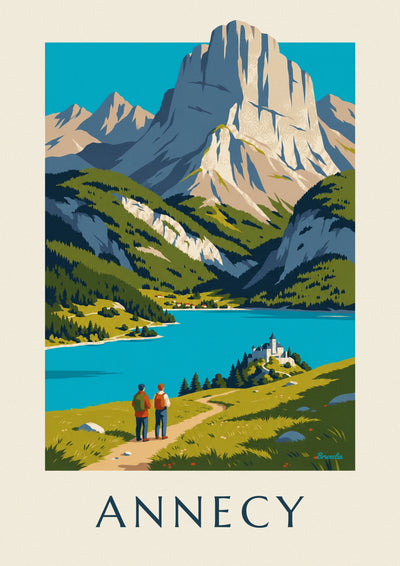 Plakát túry nad jezerem Annecy: celý plakát