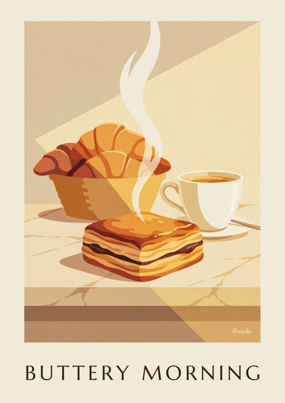 Plakát pain au chocolat, francouzského pečiva: celý plakát