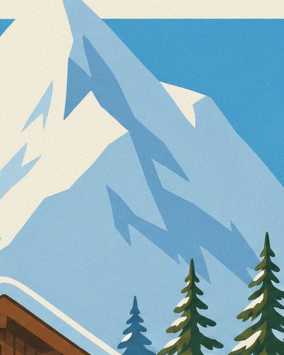 Les sommets enneigés des Alpes aux ombres bleues, au-dessus des sapins
