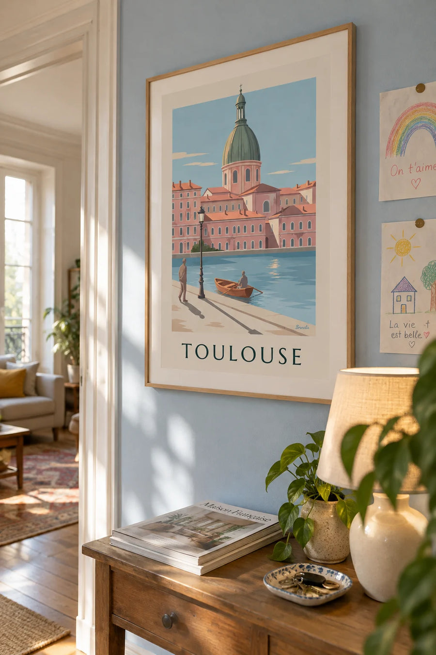 Poster of the La Grave dome on the Garonne in Toulouse: framed on the wall