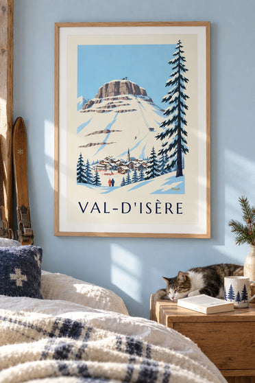 Plakát Face de Bellevarde a olympijský sjezd ve Val-d'Isère: zarámovaný na zdi