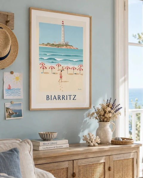 Biarritz posters: collection poster framed in an interior