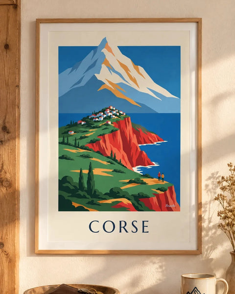 Corsica posters: collection poster framed in a home interior