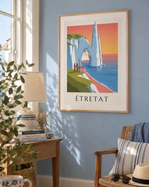 Normandy posters: collection poster framed in a home interior