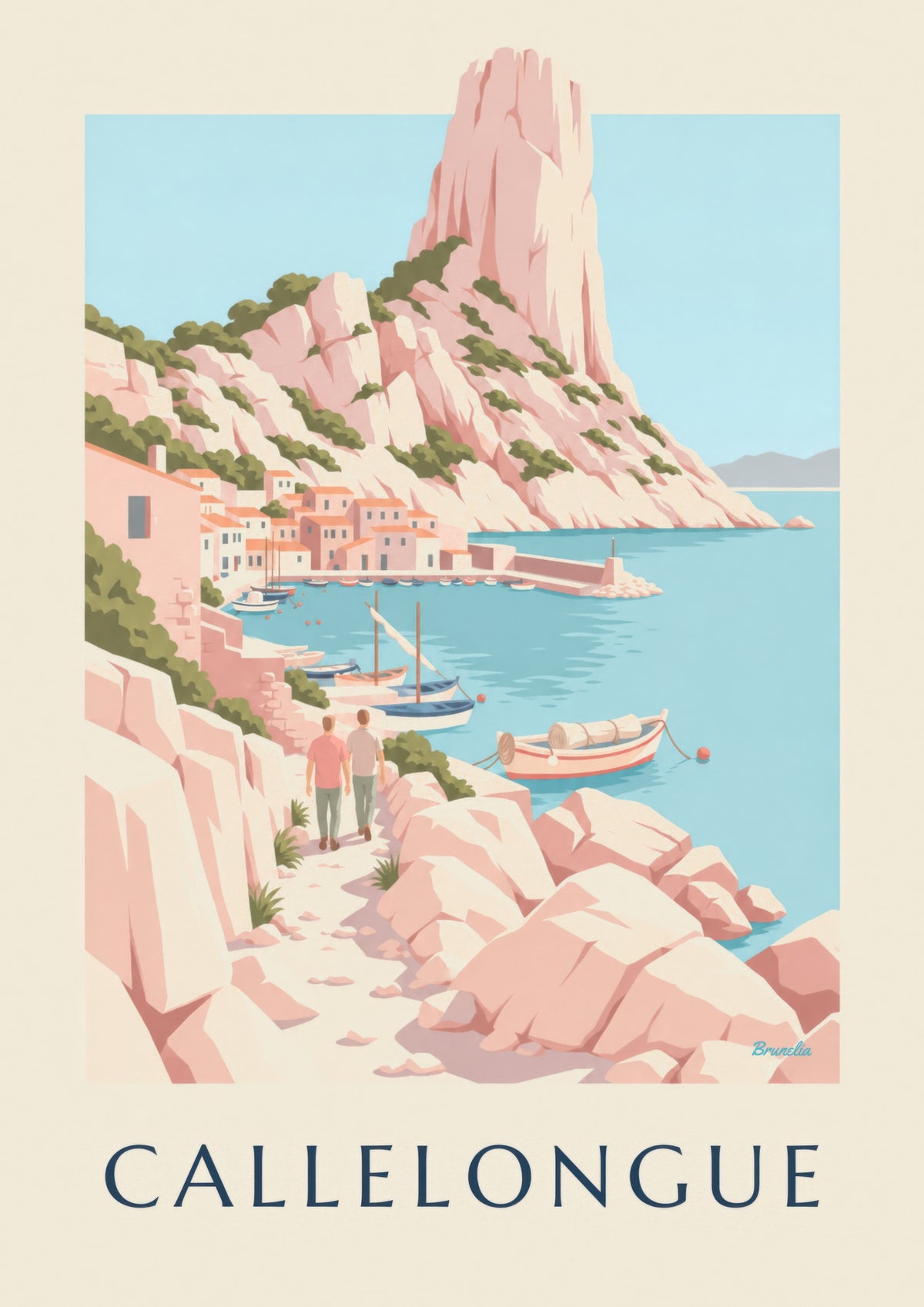 Plakát Callelongue, malý přístav v calanques