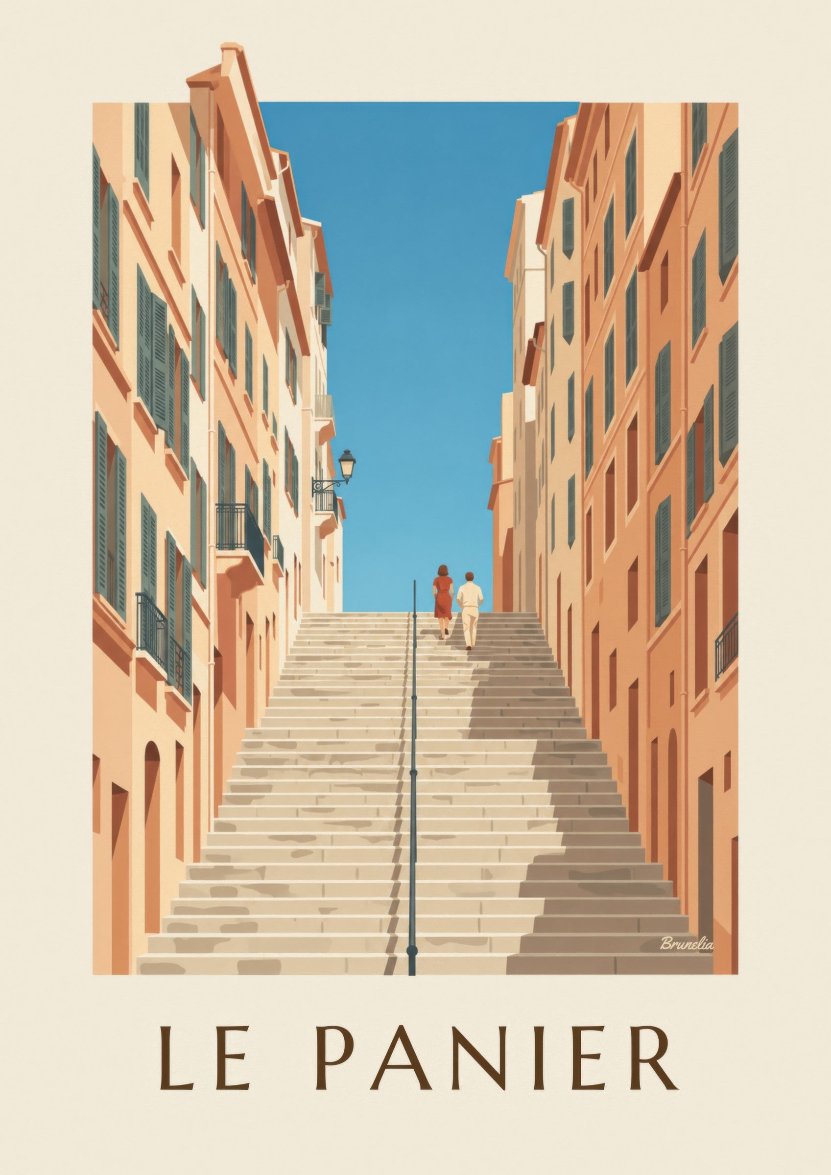 Affiche escaliers de la Montée des Accoules: detailní záběr