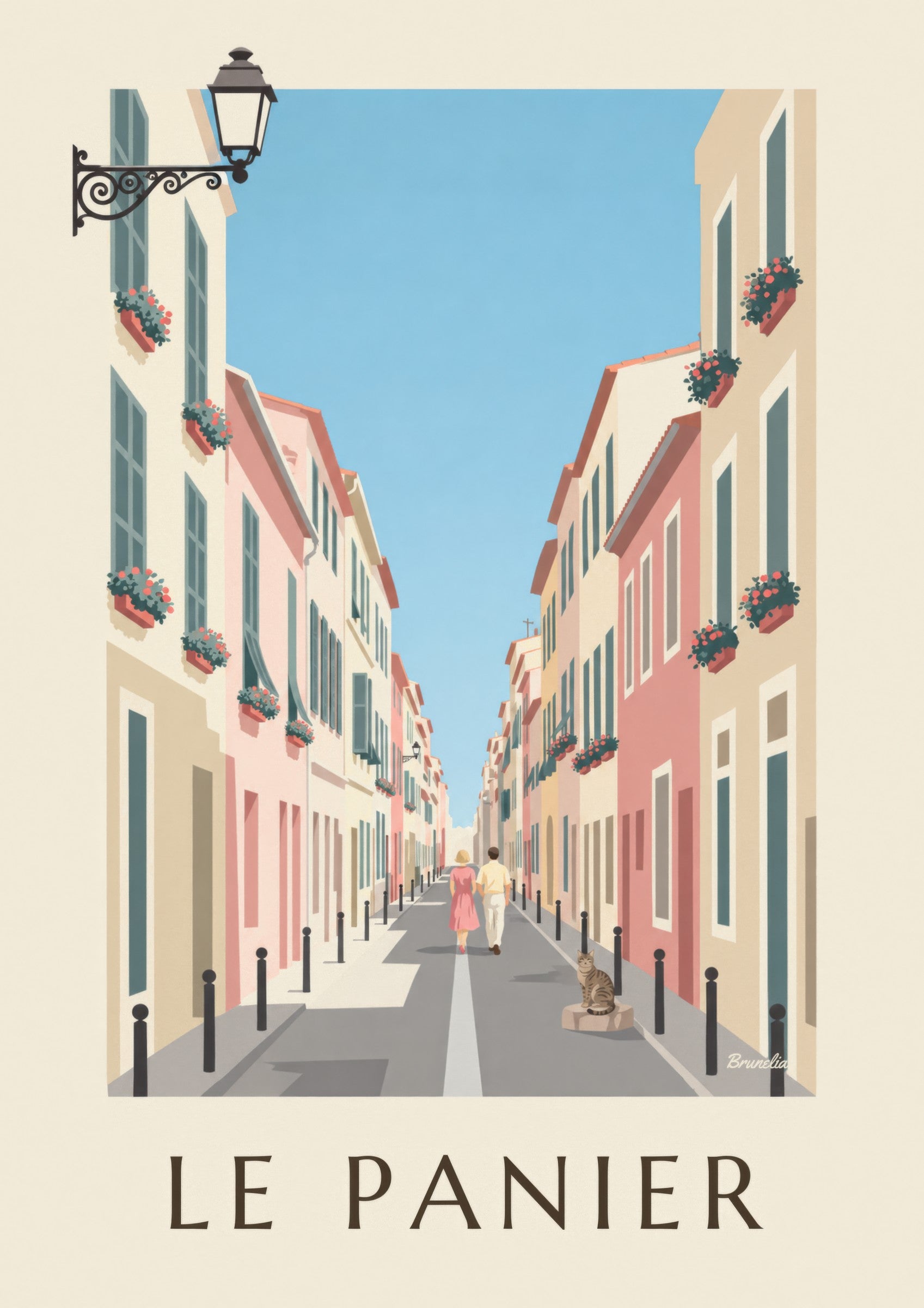 Affiche rue du Petit-Puits au Panier à Marseille: detailní záběr