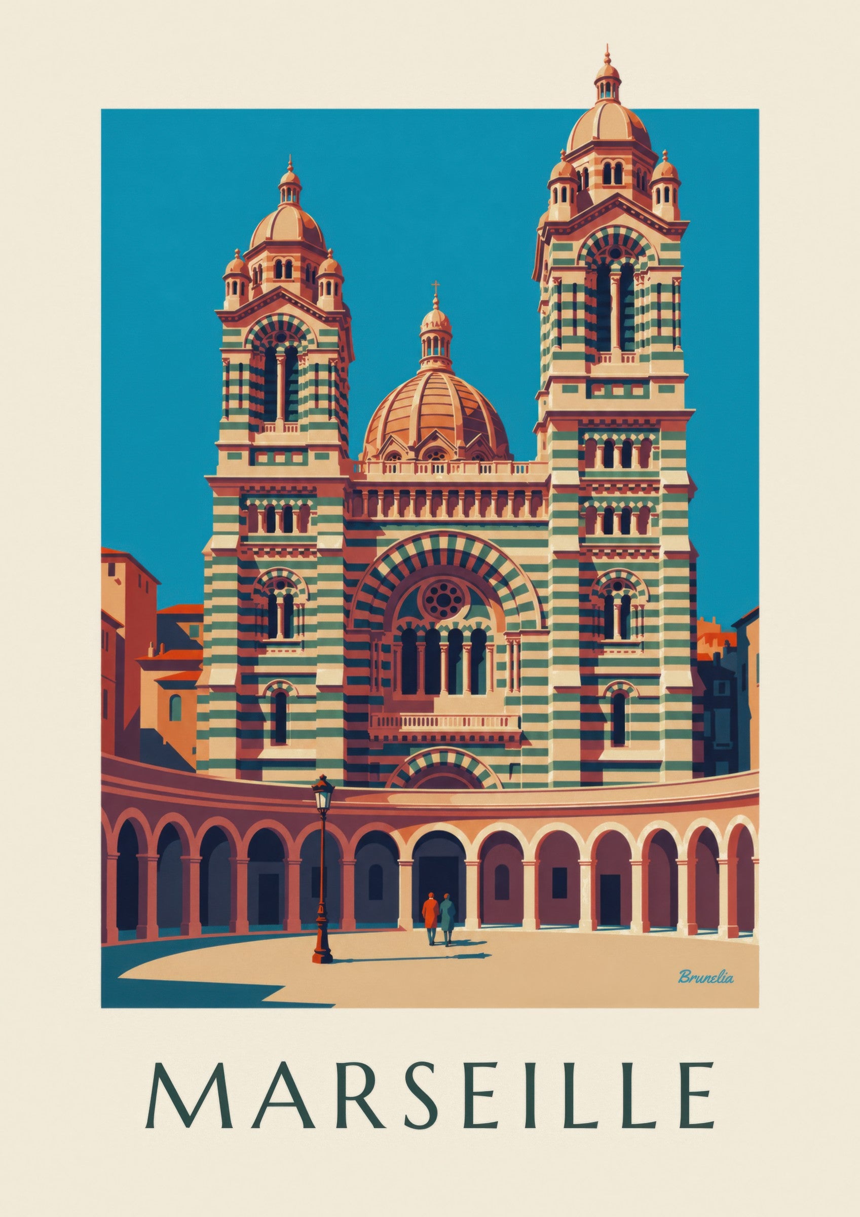Affiche cathédrale de la Major à Marseille: detailní záběr