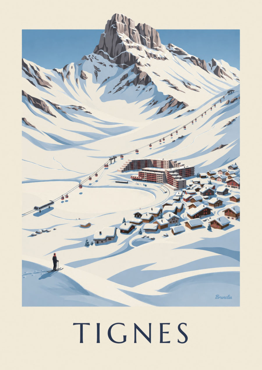 Plakát Tignes-Le Lac pod sněhem
