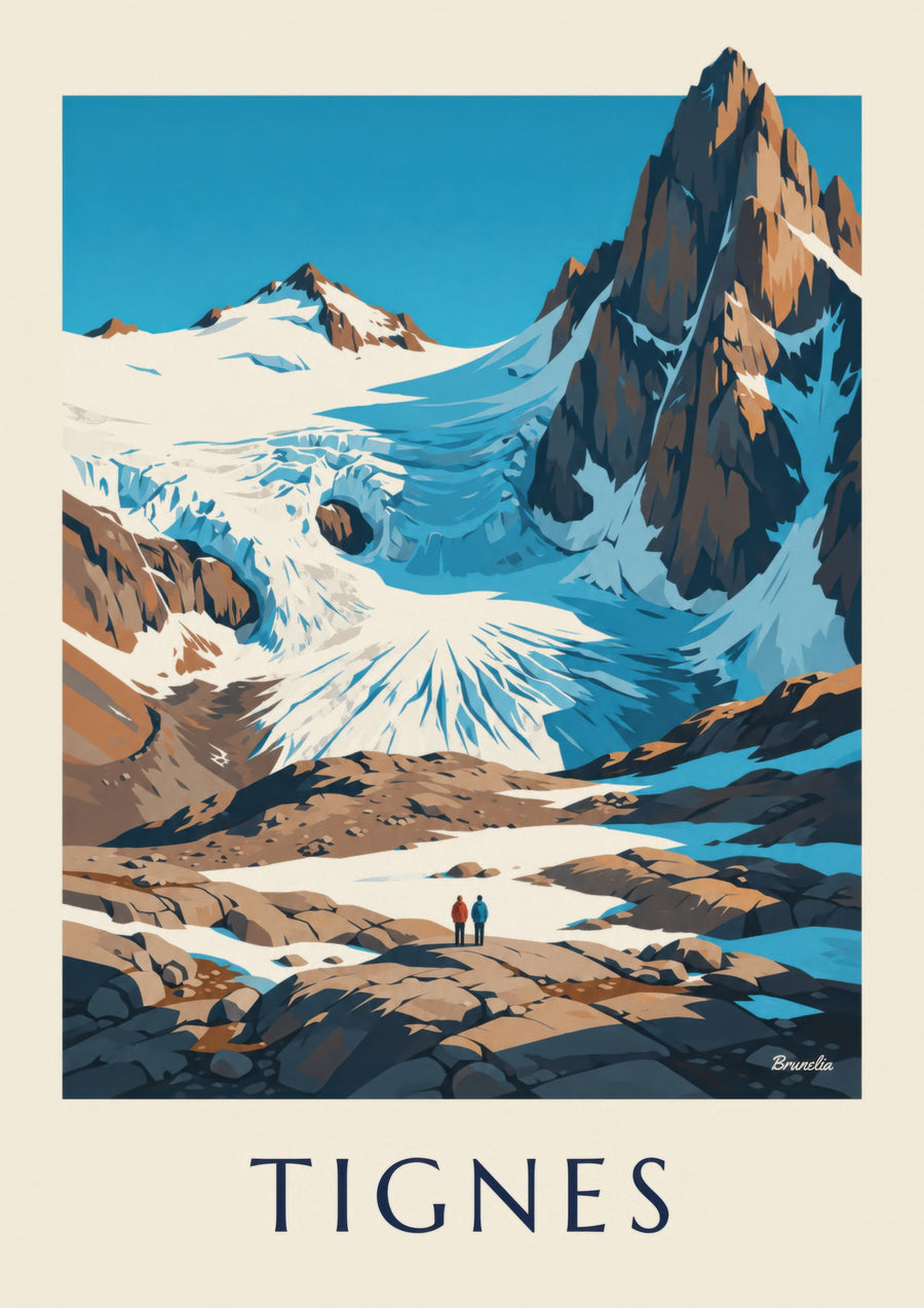 Plakát Tignes, Grande Motte a Grande Casse v létě