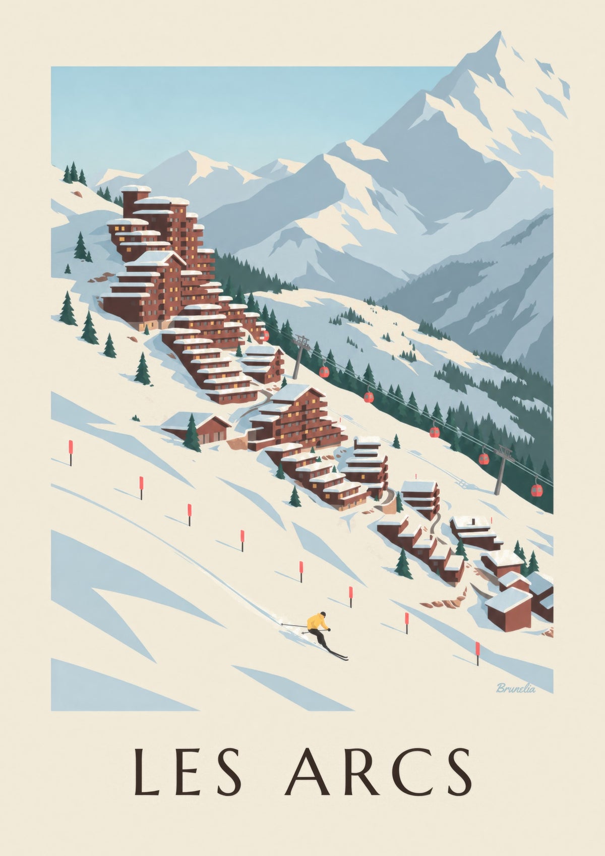 Affiche Les Arcs, Arc 2000 en gradins