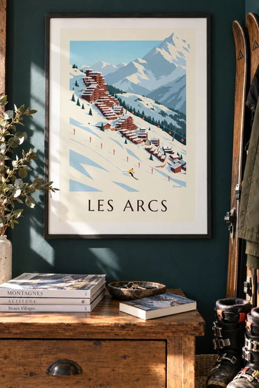 Plakát Les Arcs, terasovitý Arc 2000 : v rámu na zdi