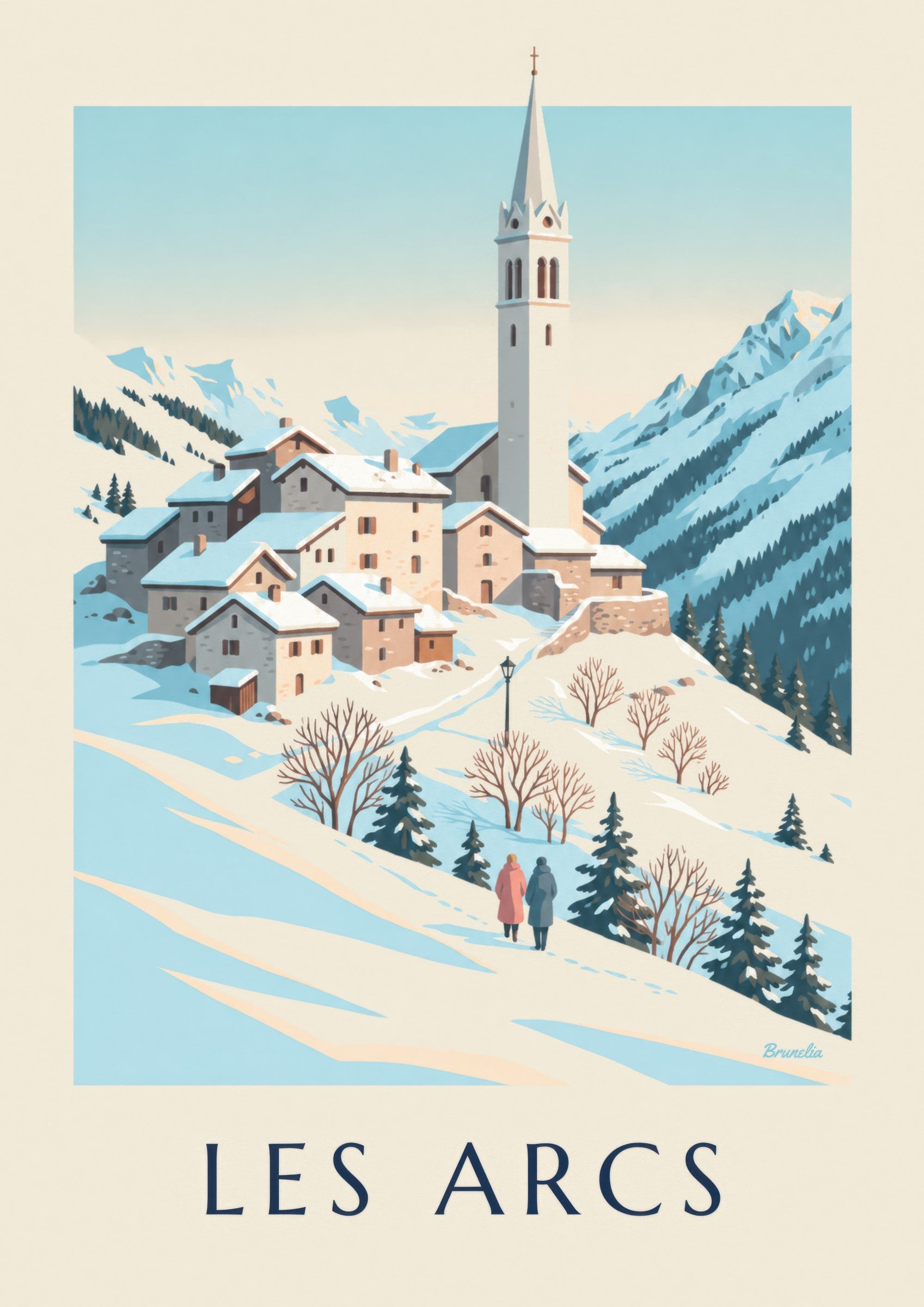 Plakát Les Arcs, Villaroger pod sněhem: detailní záběr