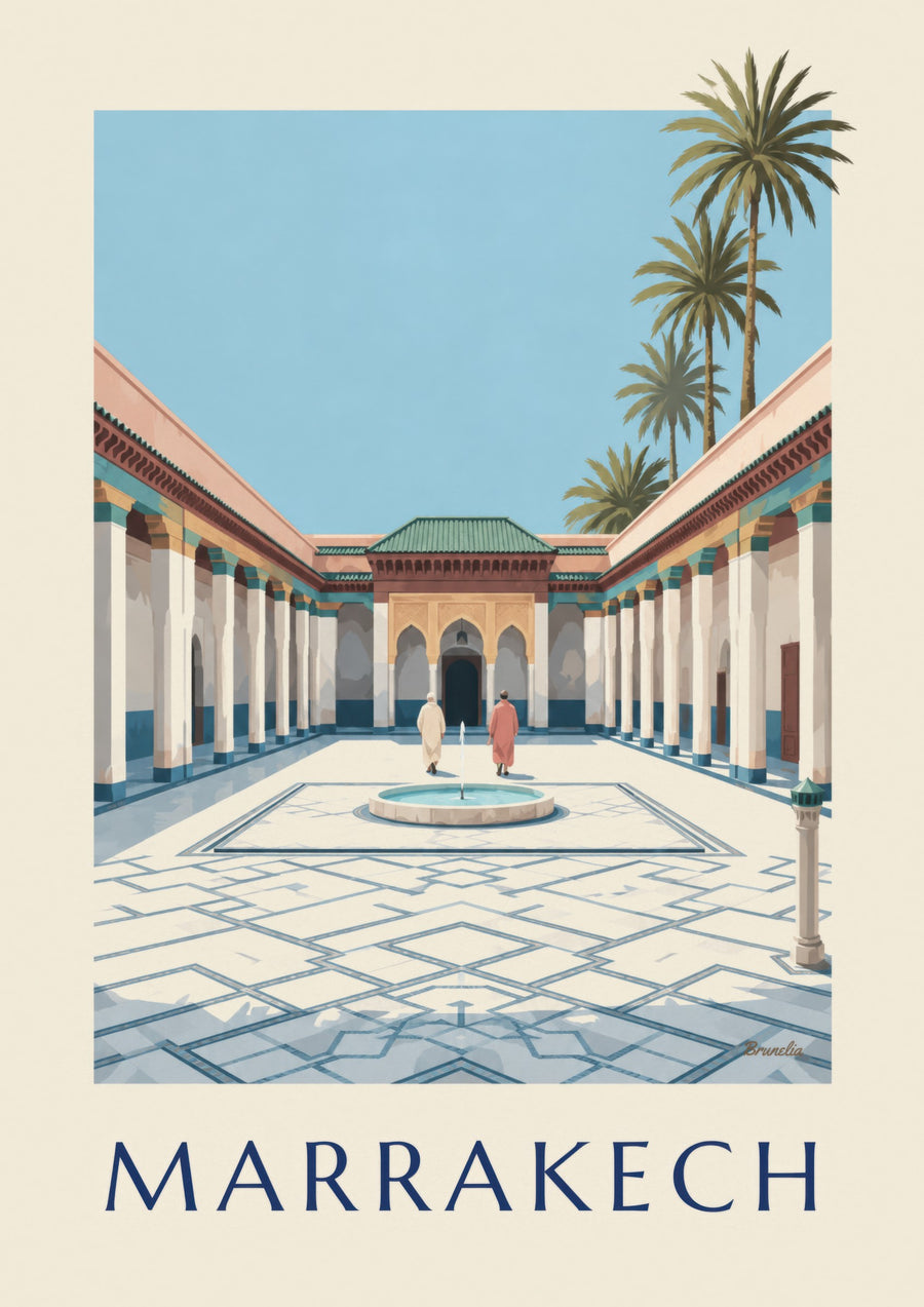 Plakát paláce Bahia v Marrákeši