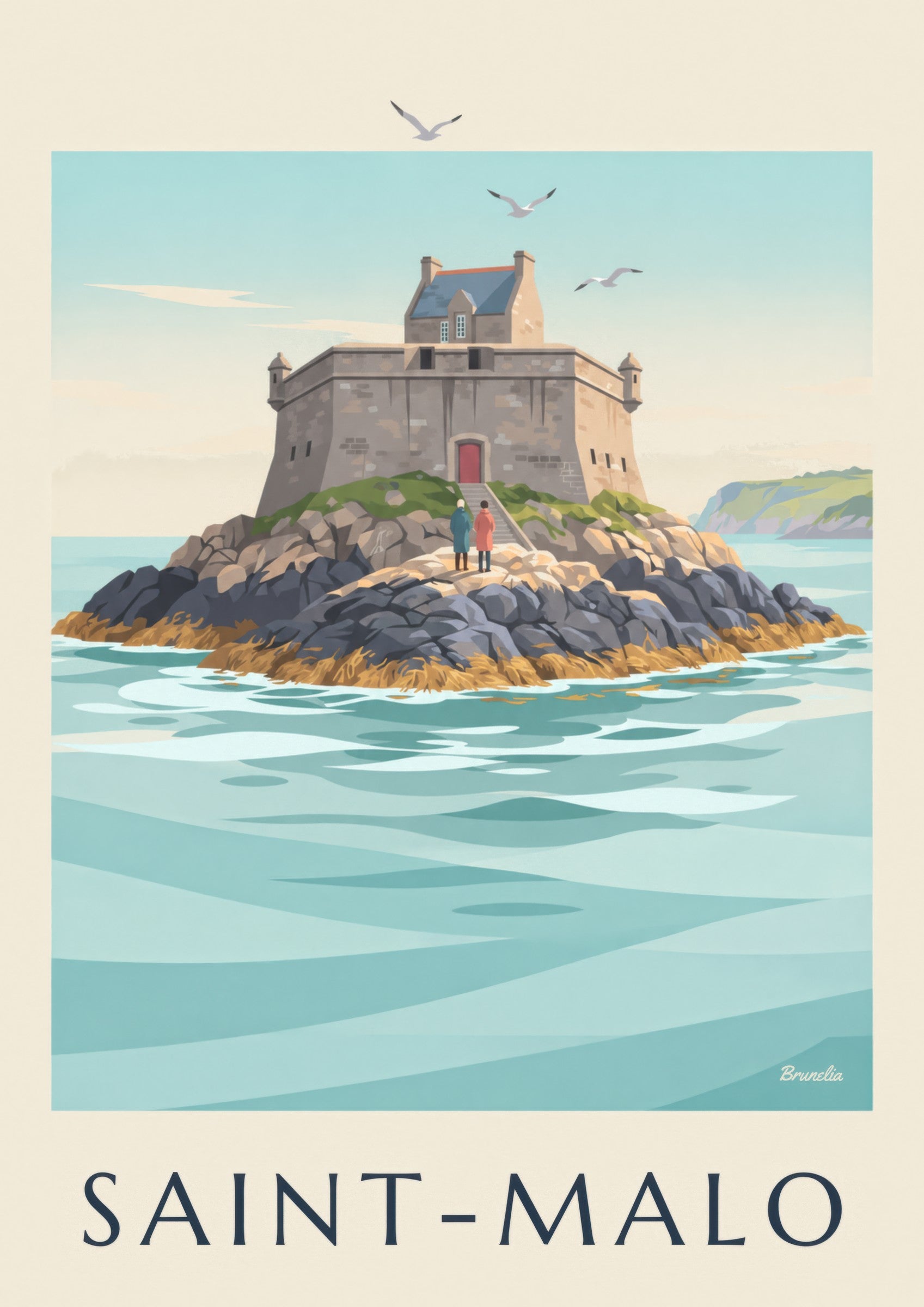 Affiche du fort du Petit Bé à Saint-Malo: detailní záběr