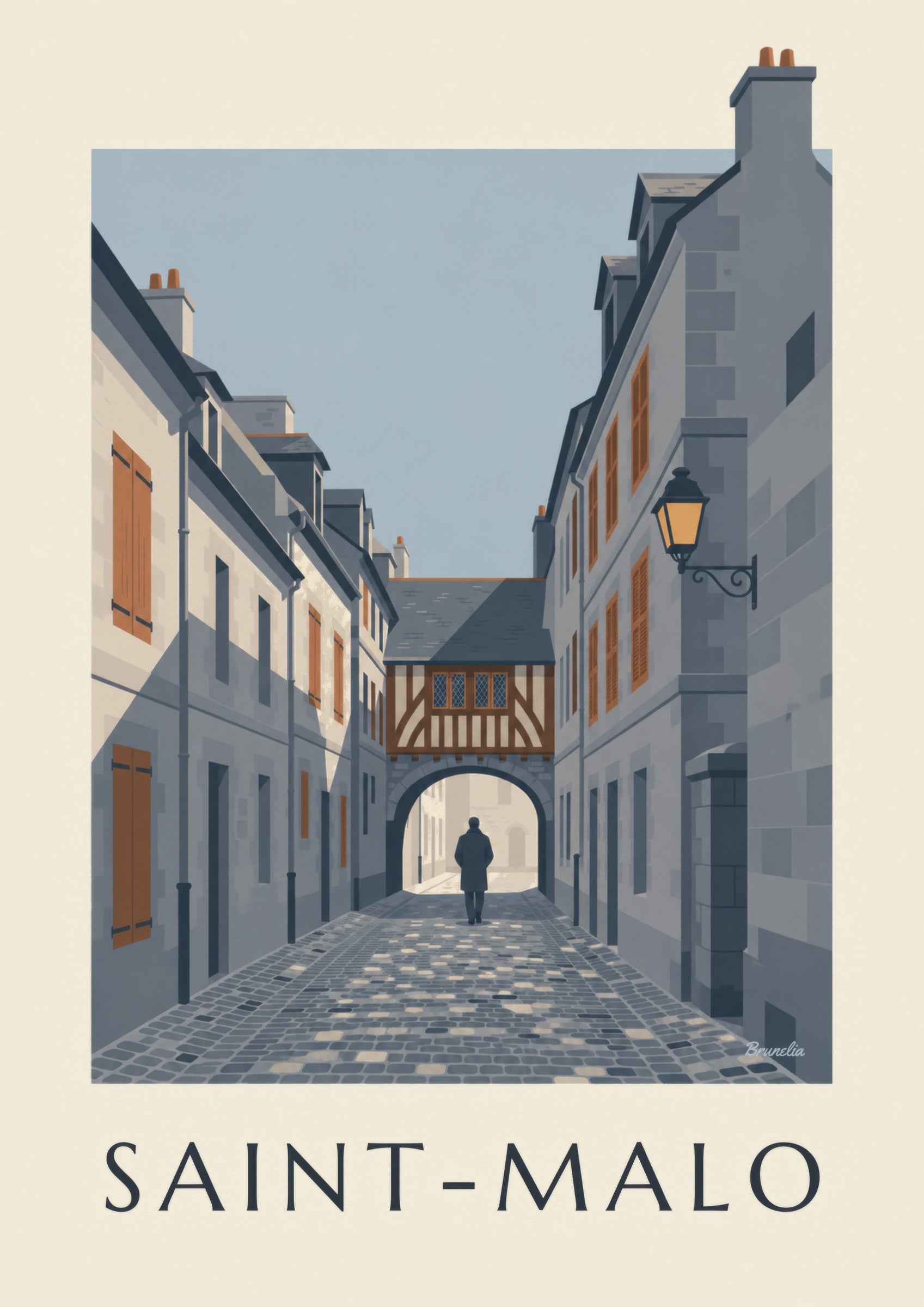 Affiche ruelle de Saint-Malo intra-muros: detailní záběr