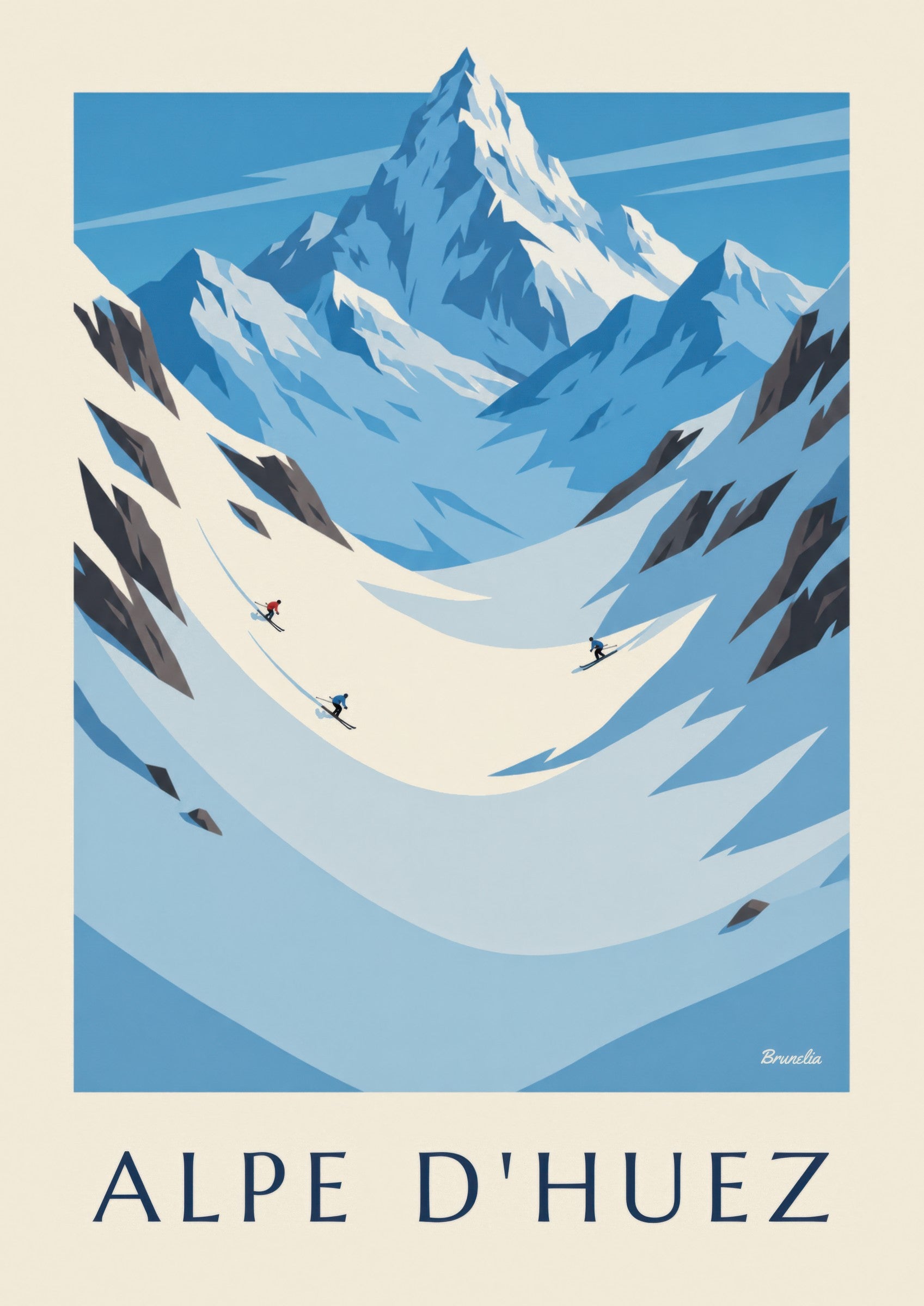 Affiche Alpe d'Huez, glacier de Sarenne et Écrins: detailní záběr