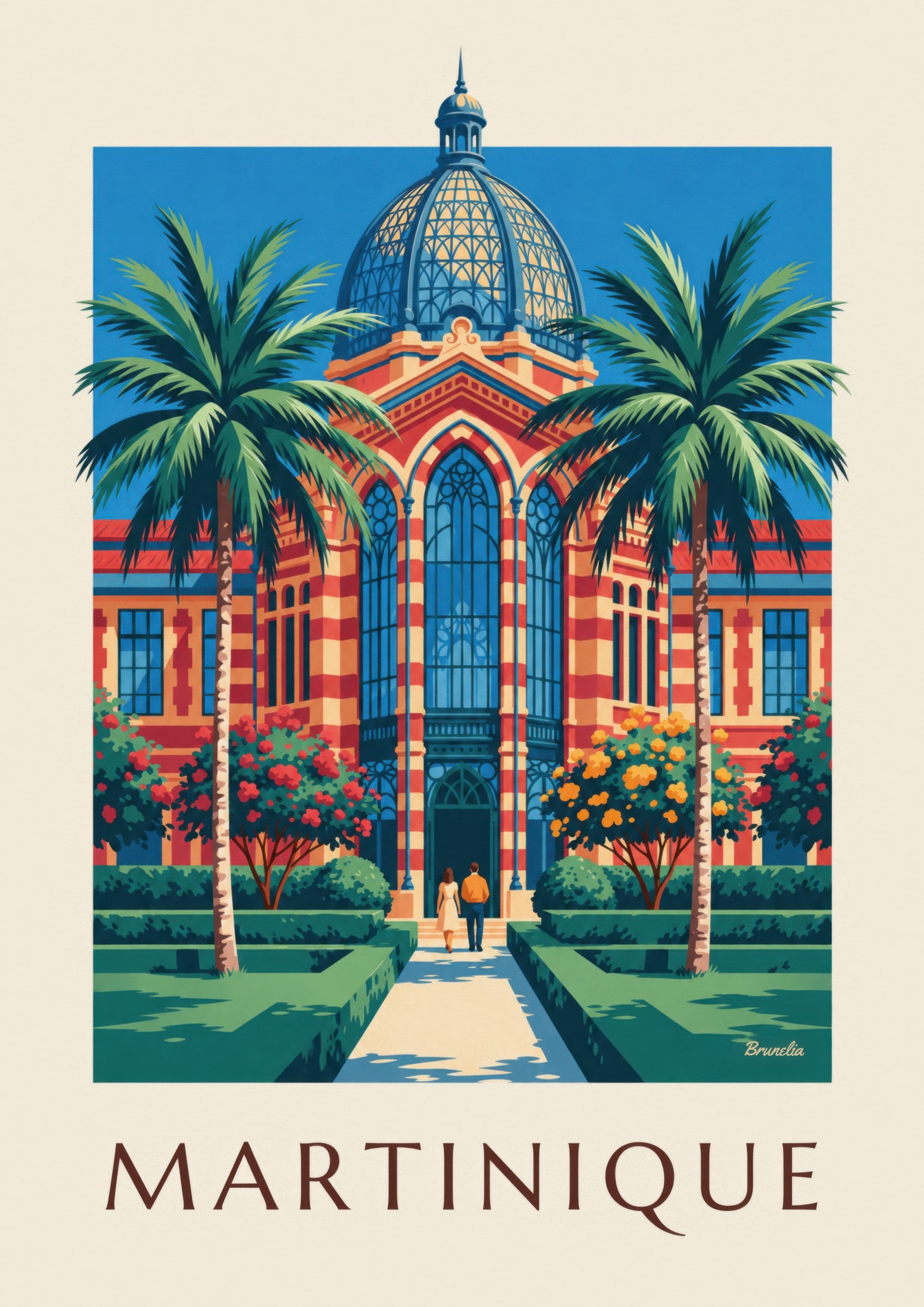 Affiche Martinique, bibliothèque Schœlcher à Fort-de-France: detailní záběr
