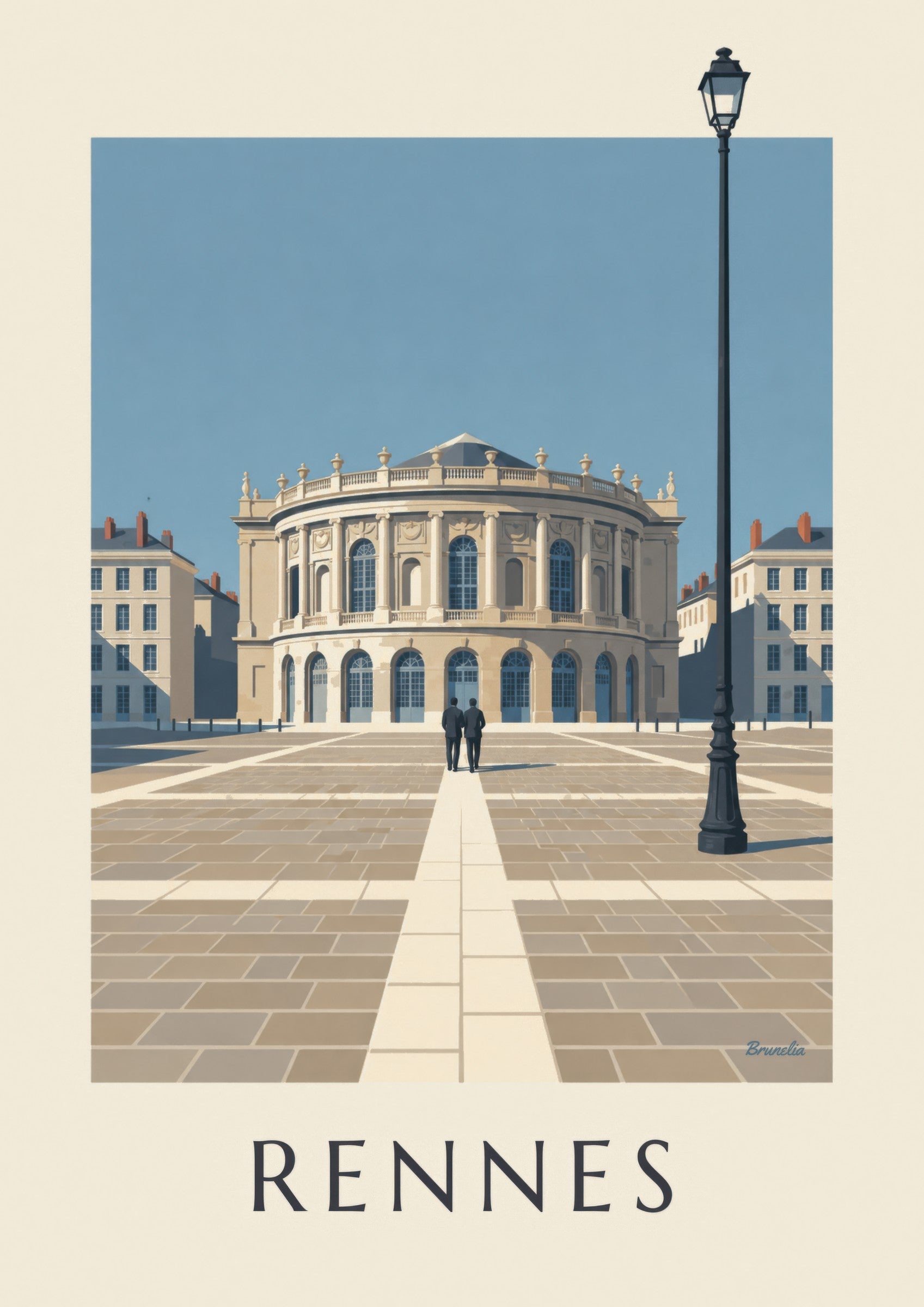 Affiche Rennes, l’opéra en rotonde place de la Mairie: detailní záběr