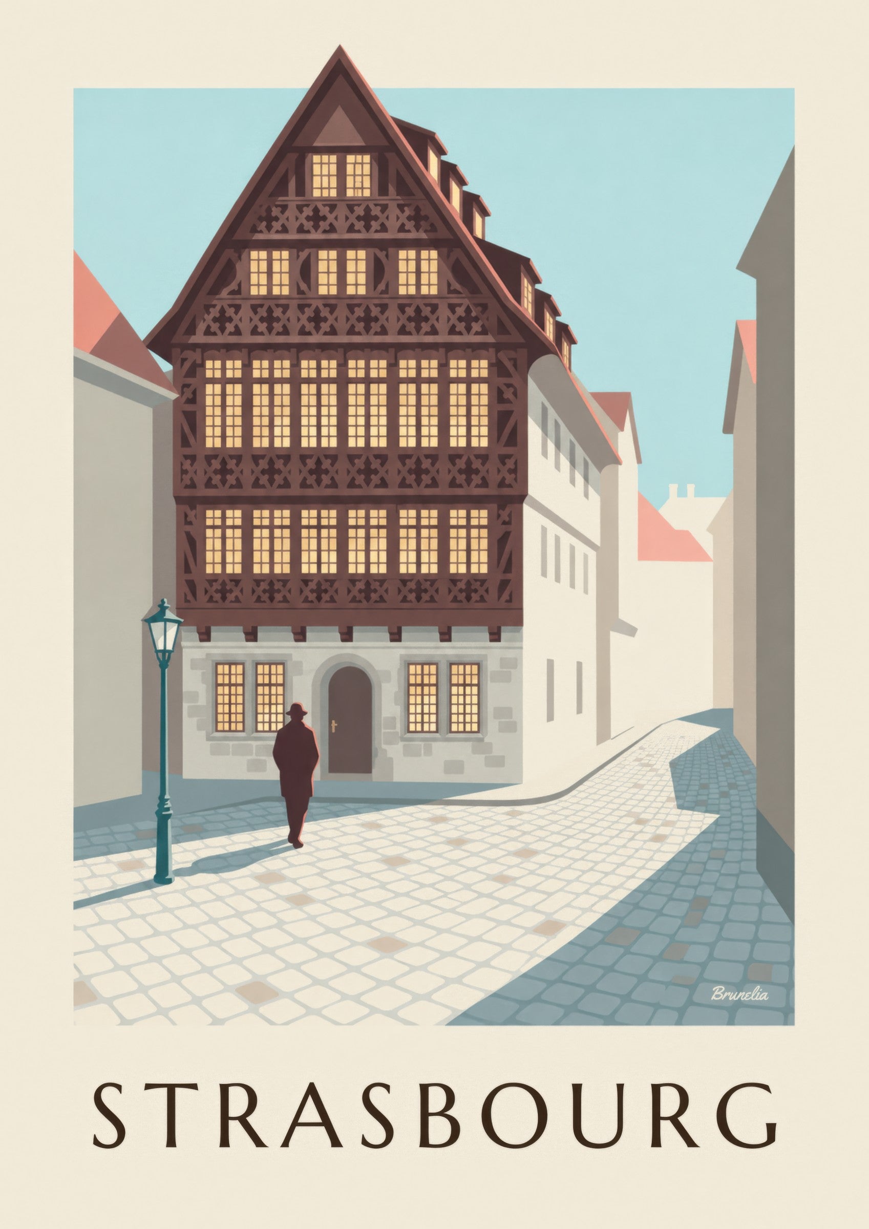 Affiche Maison Kammerzell à Strasbourg: detailní záběr
