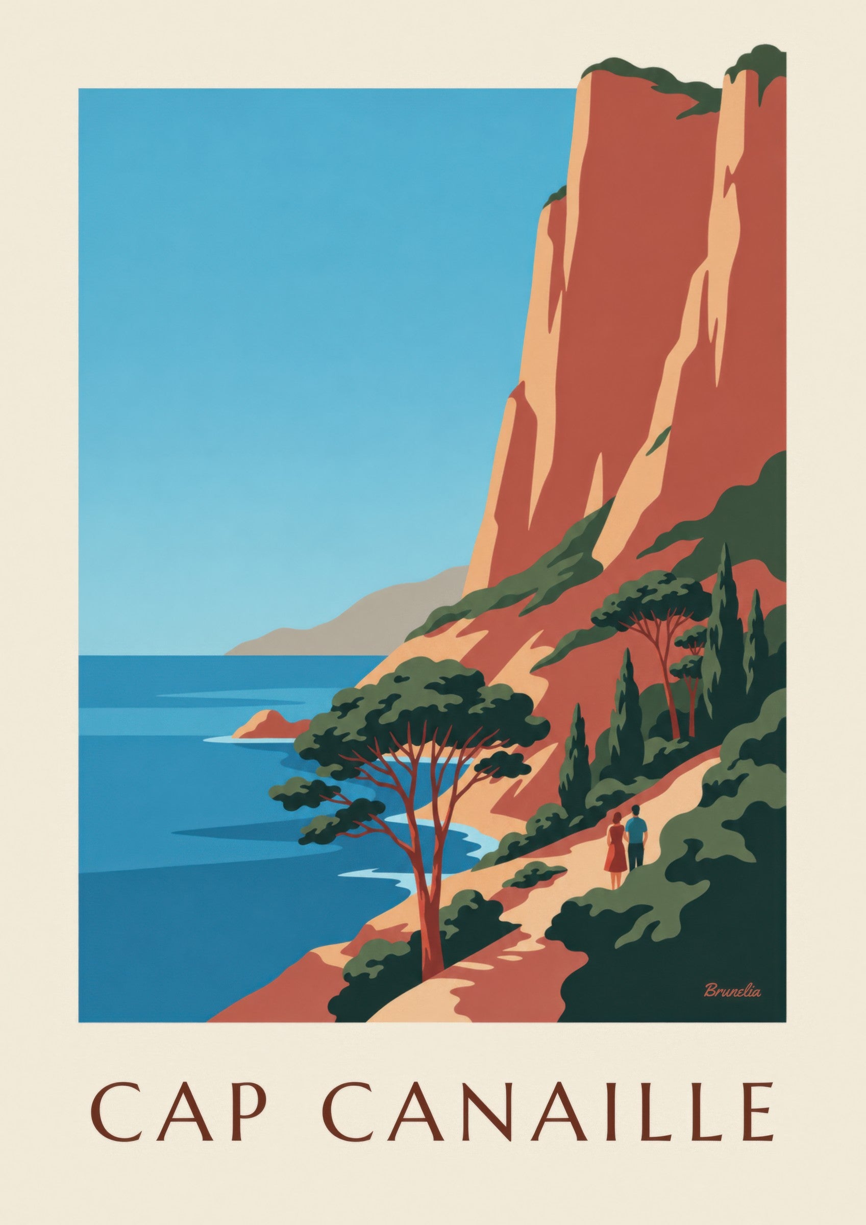 Affiche Cap Canaille, falaises rouges et mer bleue: detailní záběr