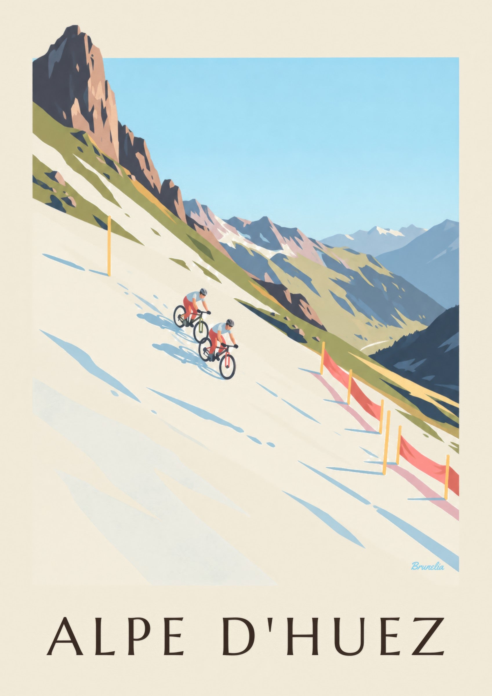 Affiche Alpe d'Huez, VTT sur la neige: detailní záběr
