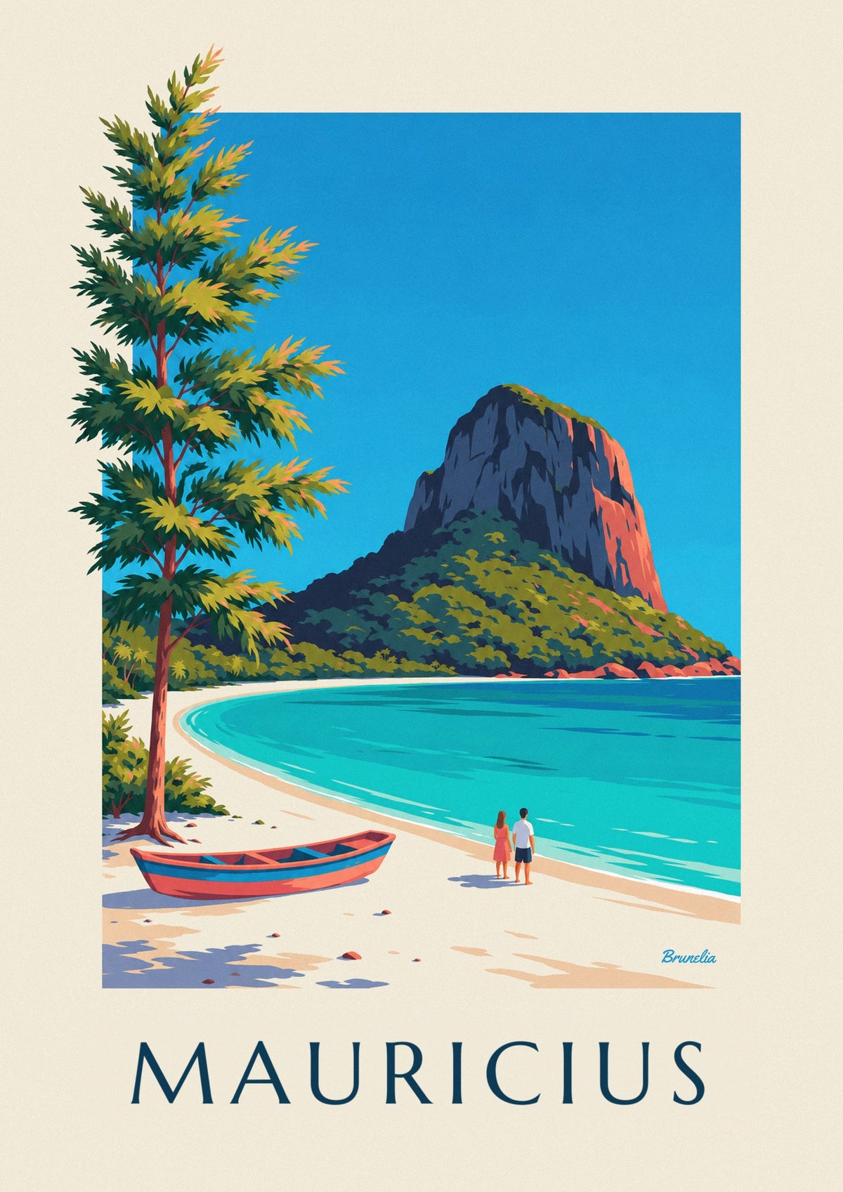 Plakát Le Morne Brabant a laguna na Mauriciu