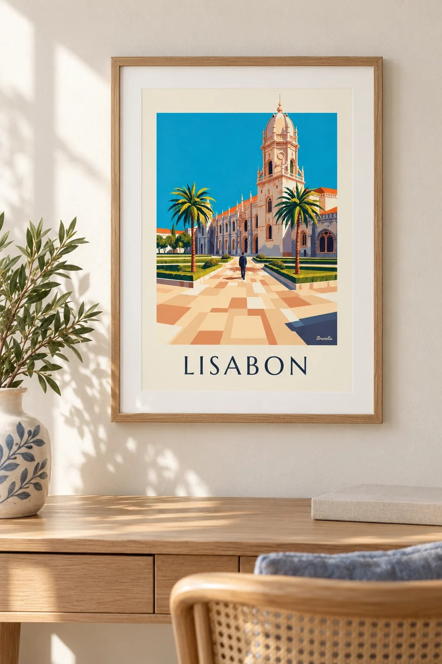 Plakát klášter Jerónimos v Belému, Lisabon: malý formát A4 v rámu