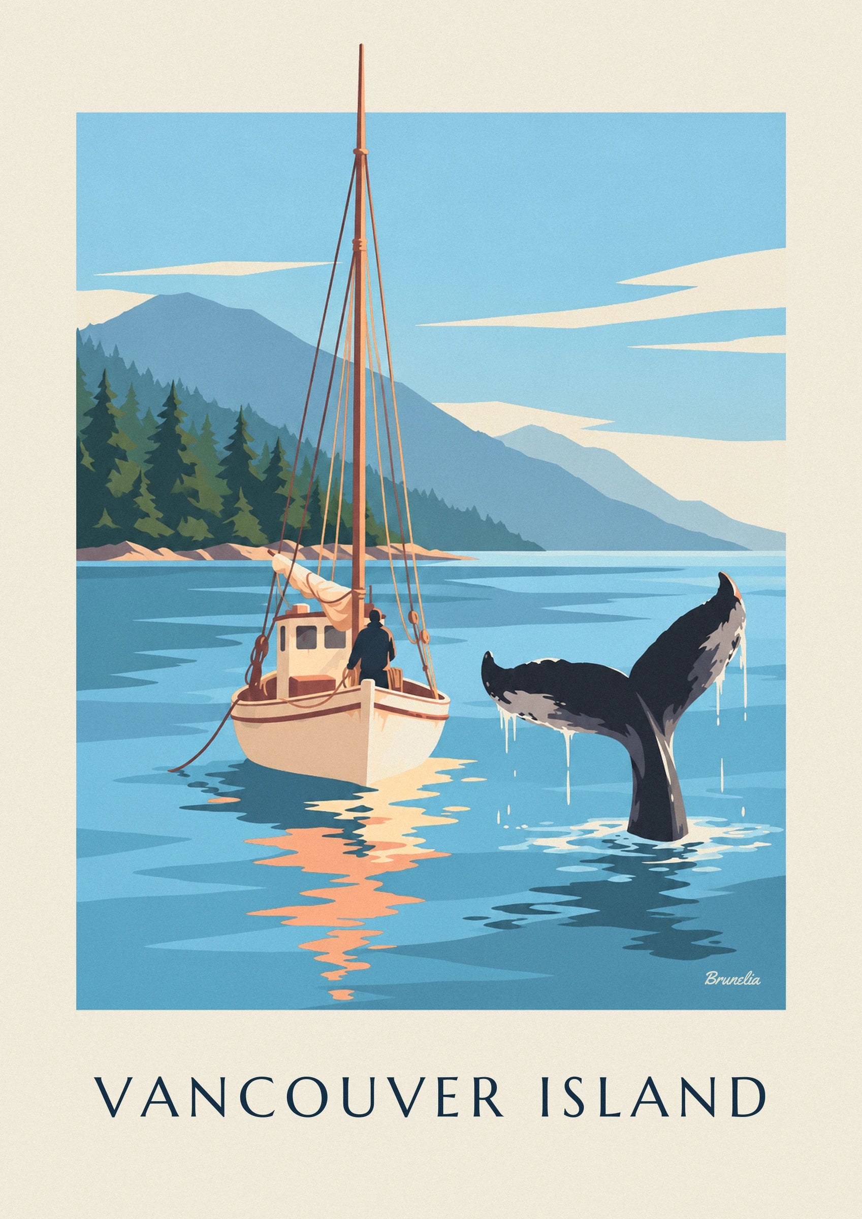 Queue de baleine noire et grise ruisselante, dressée hors de l'eau bleue