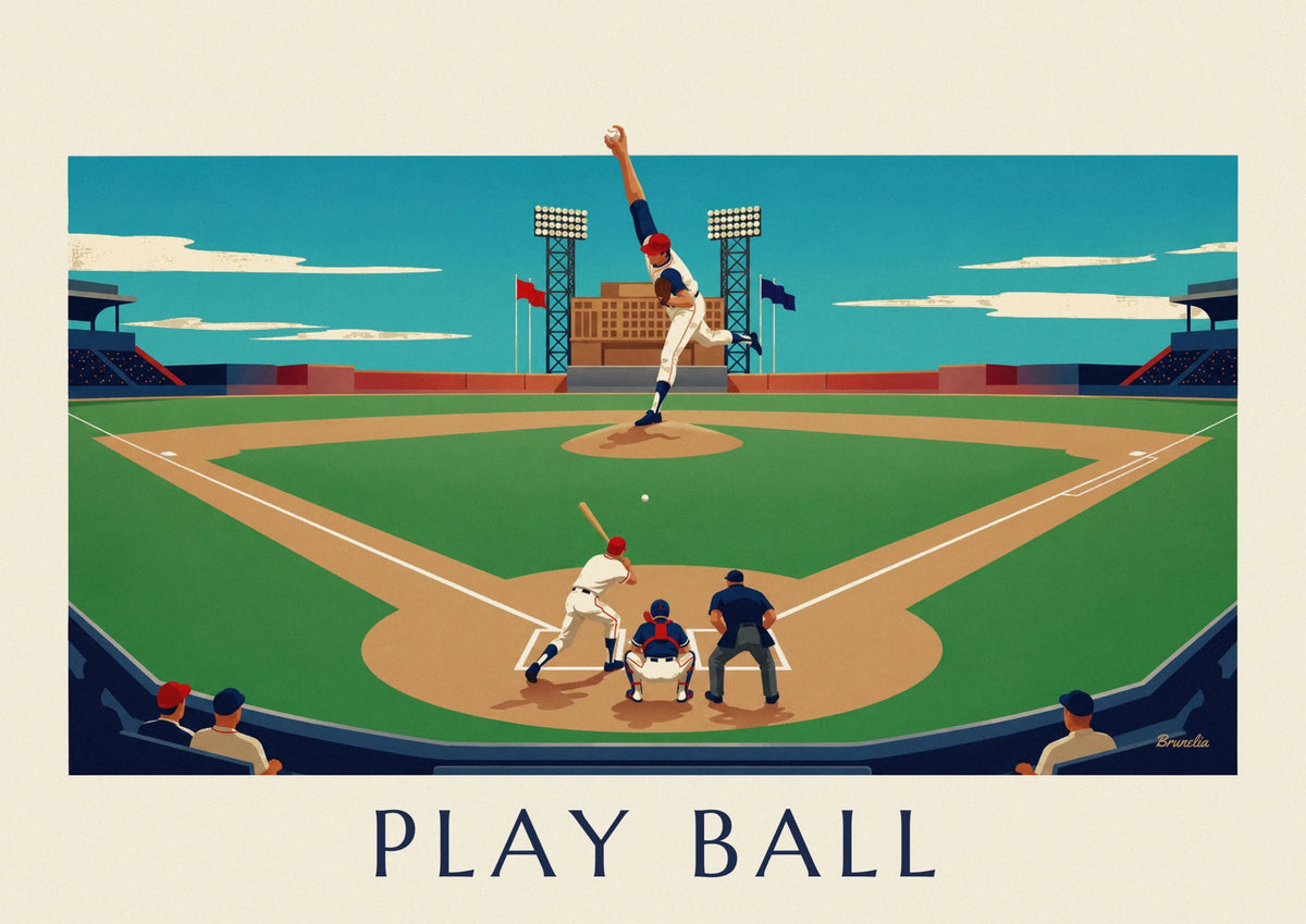 Baseball game from the stands poster