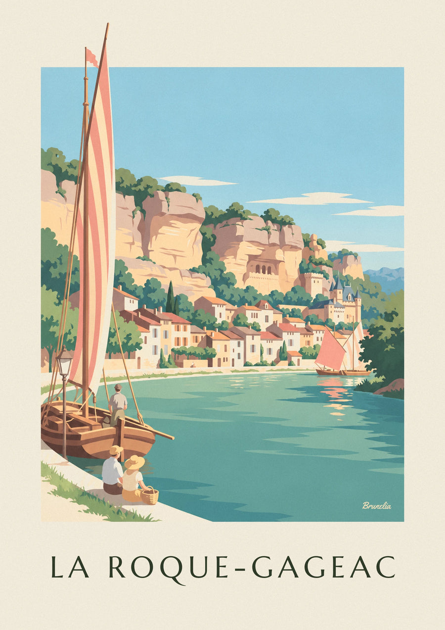 La Roque-Gageac village on the Dordogne poster
