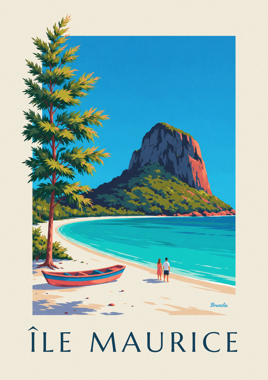 Plakát Le Morne Brabant a laguna na Mauriciu