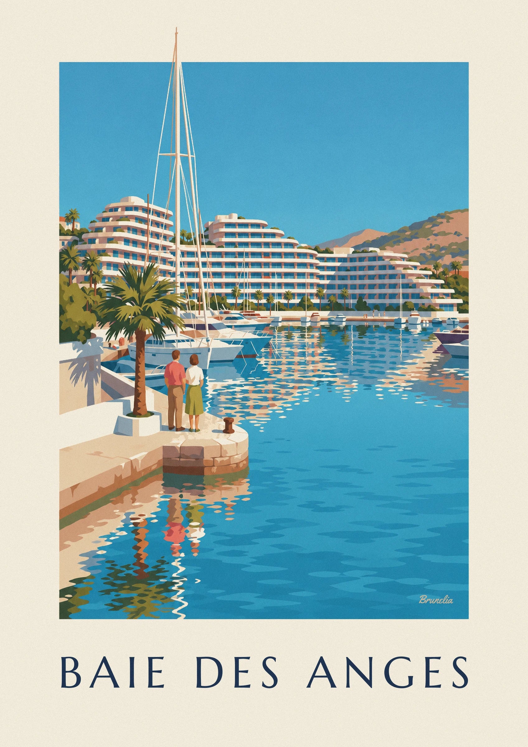 Villeneuve-Loubet Baie des Anges marina poster: close-up detail