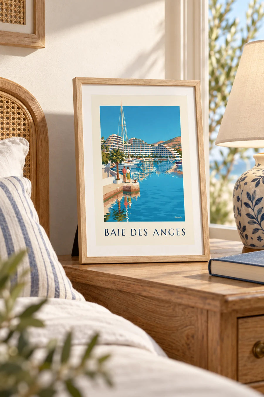 Plakát přístavu Baie des Anges ve Villeneuve-Loubet: malý formát A4 v rámu