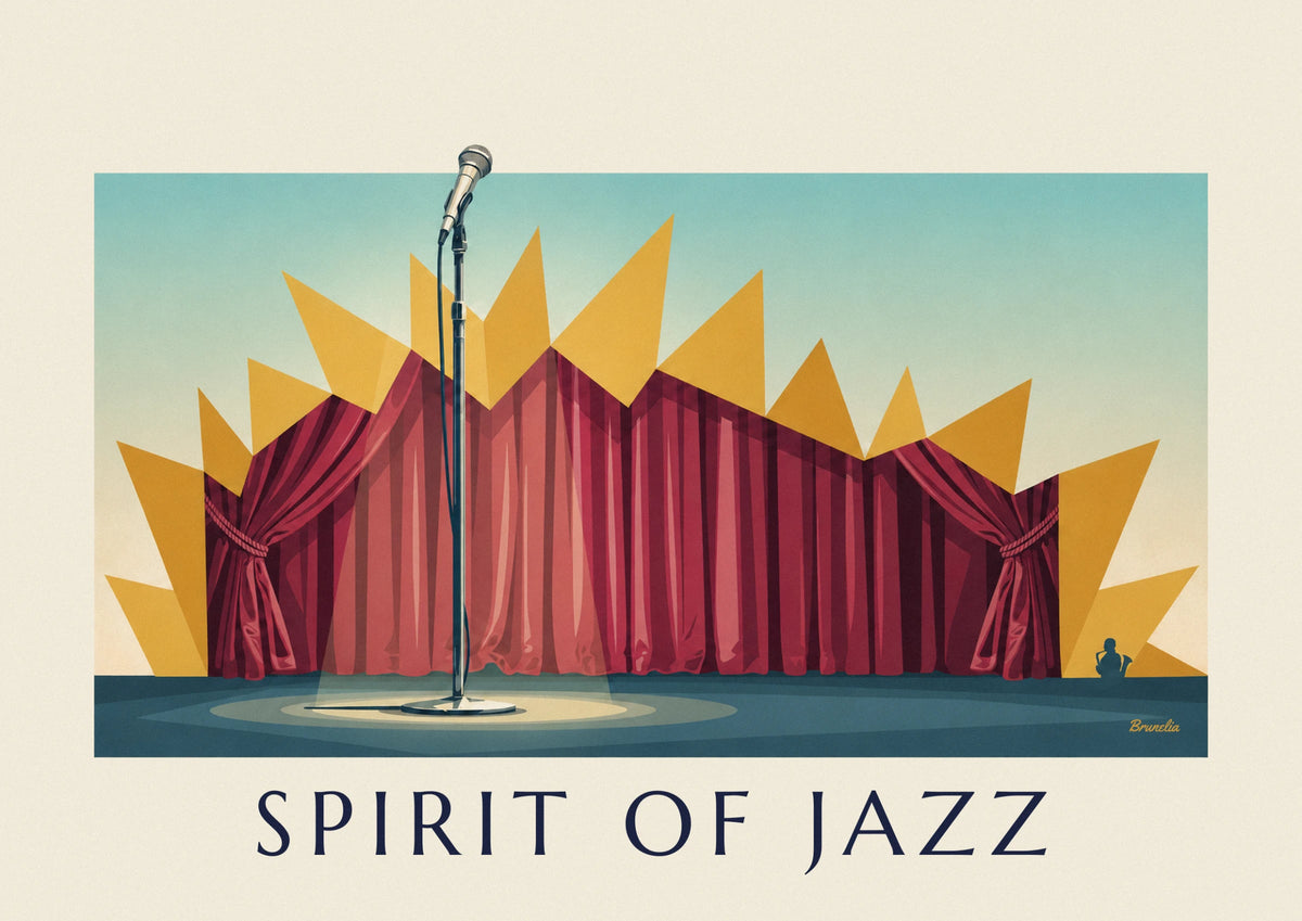 Jazz club stage microphone, Spirit of Jazz poster