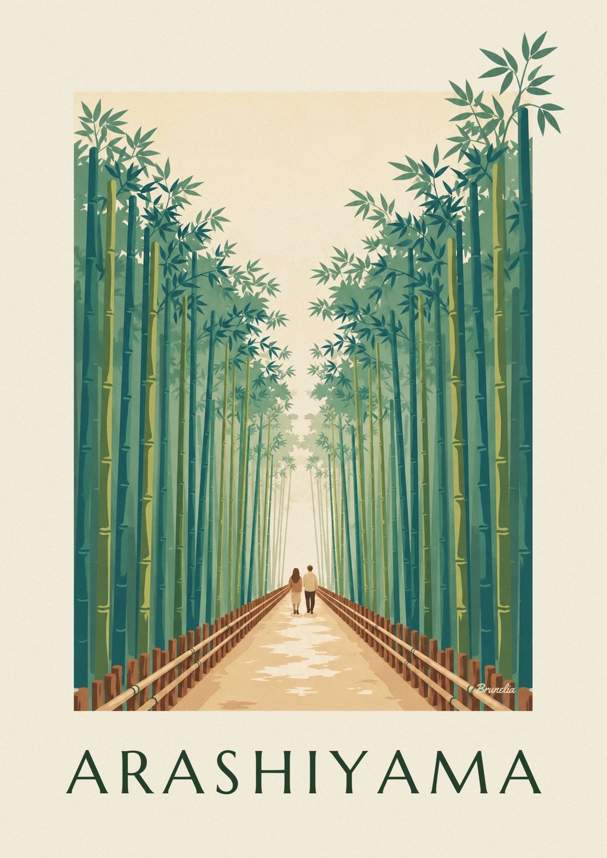 Arashiyama bamboo grove path in Kyoto poster