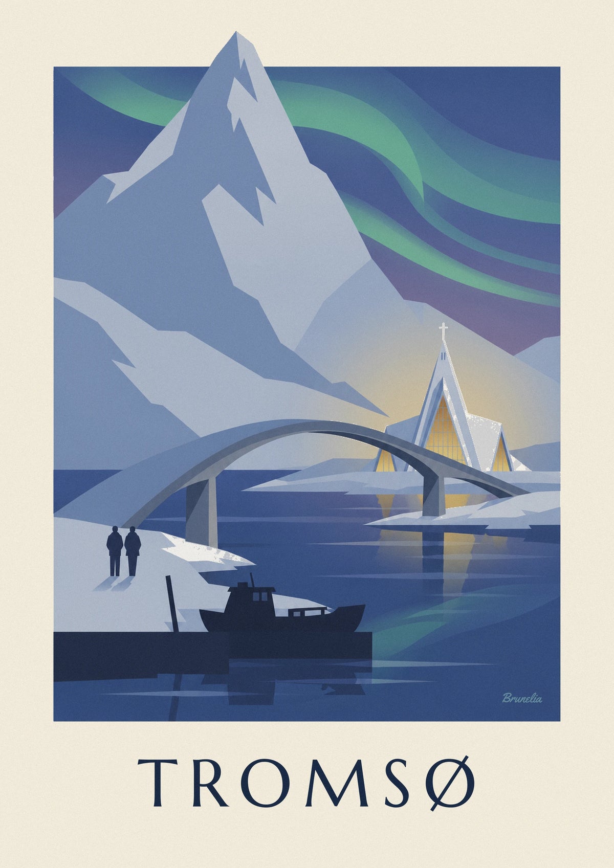Affiche Tromsø porte de l'Arctique et aurores boréales
