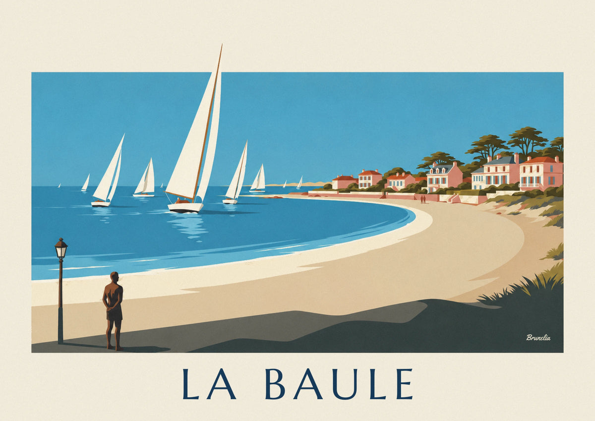 La Baule bay sailboat regatta poster