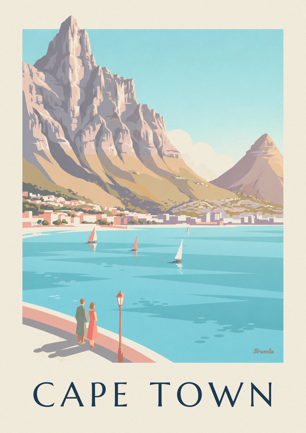 Table Mountain and Lion’s Head in Cape Town poster