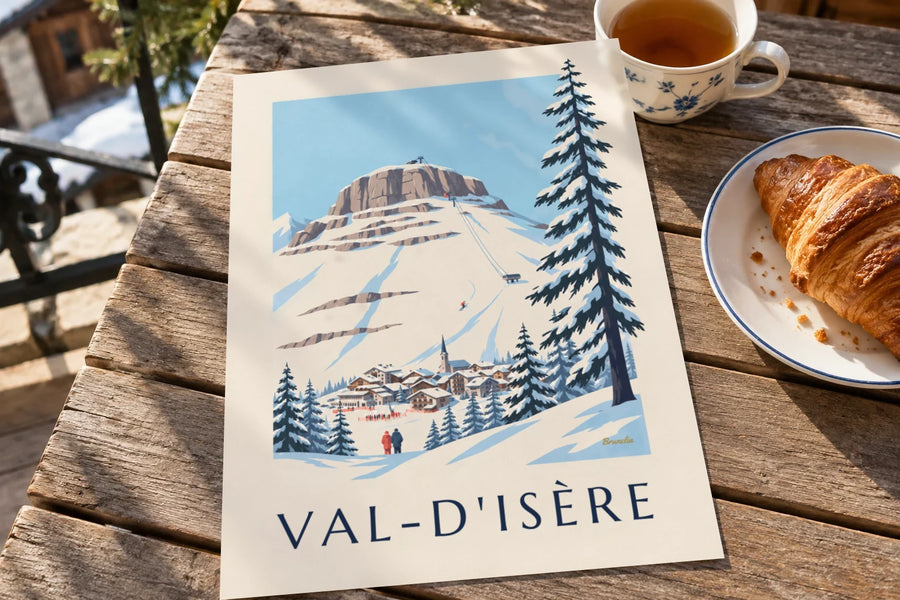 Plakát stěna Bellevarde a olympijský sjezd ve Val-d'Isère: položený na stole
