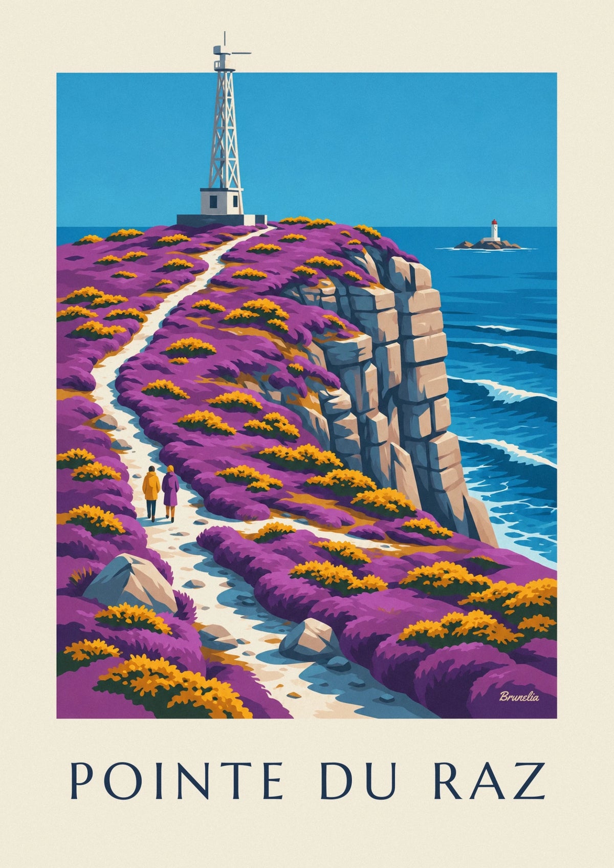 Pointe du Raz coastal path in Brittany poster