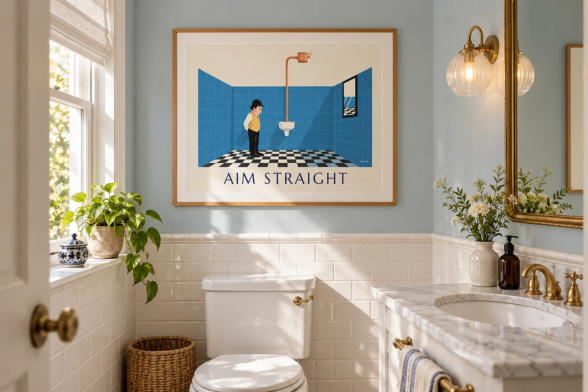 Choosing a Poster for the Powder Room: Humor and Small Walls